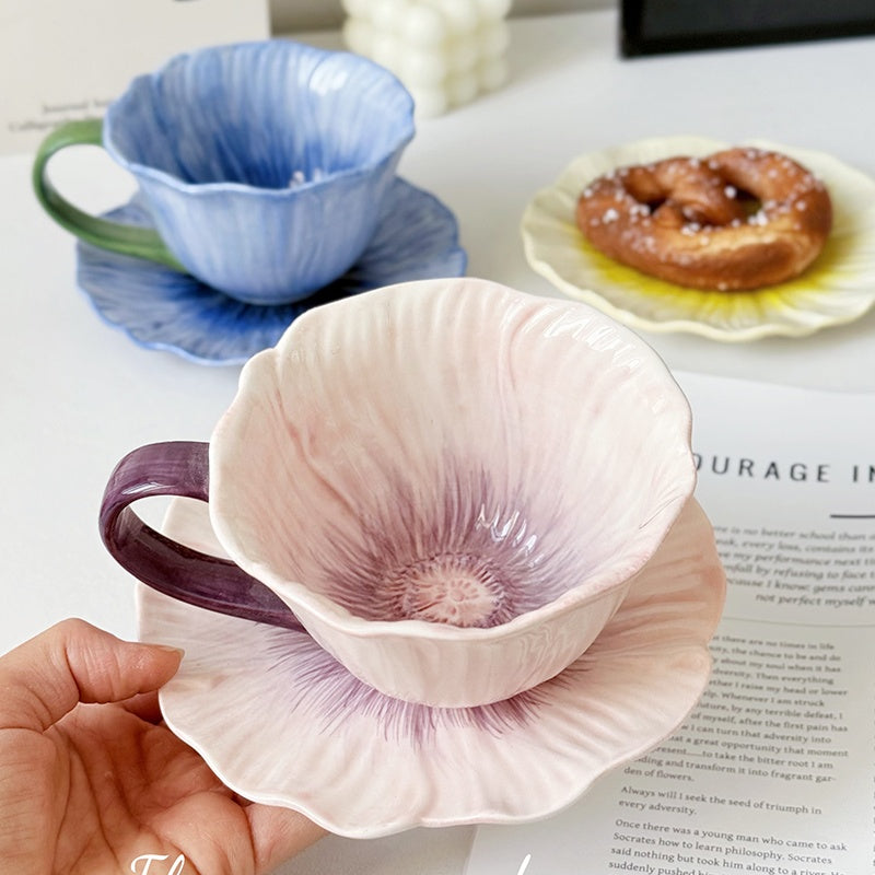 Stylish Ceramic Latte Cup Set for Women, Minimalist Design, High-Aesthetic Coffee Mug