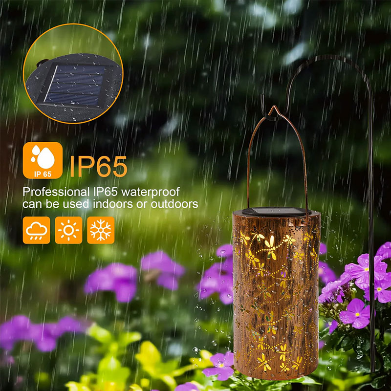 Solar Garden Lights with Colorful Sunflower Pattern, Waterproof Hollow Iron Design for Outdoor Patio Landscape Decoration