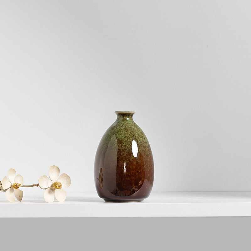 Creative Home Ceramic Vase Desk Kiln Becomes Vase Ornaments Home Decoration Vase Hand Bomb Bottle