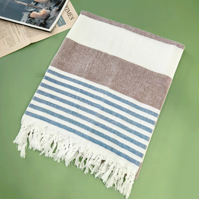 Turkish Beach Towel Striped Fringe Quick-Dry Large Size Cotton Bath Towel Multiple Styles Wholesale