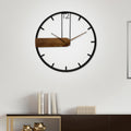 Creative Wall Clock for Living Room, Solid Wood and Metal Artistic Decorative Clock