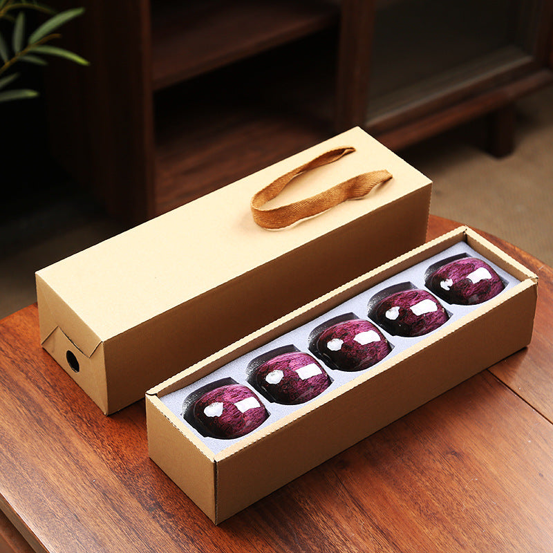 110ML Kung Fu Tea Set Single Cup Tenmoku Glaze Jian Zhan Master Cup Tea Bowl Egg-shaped Small Tea Bowl