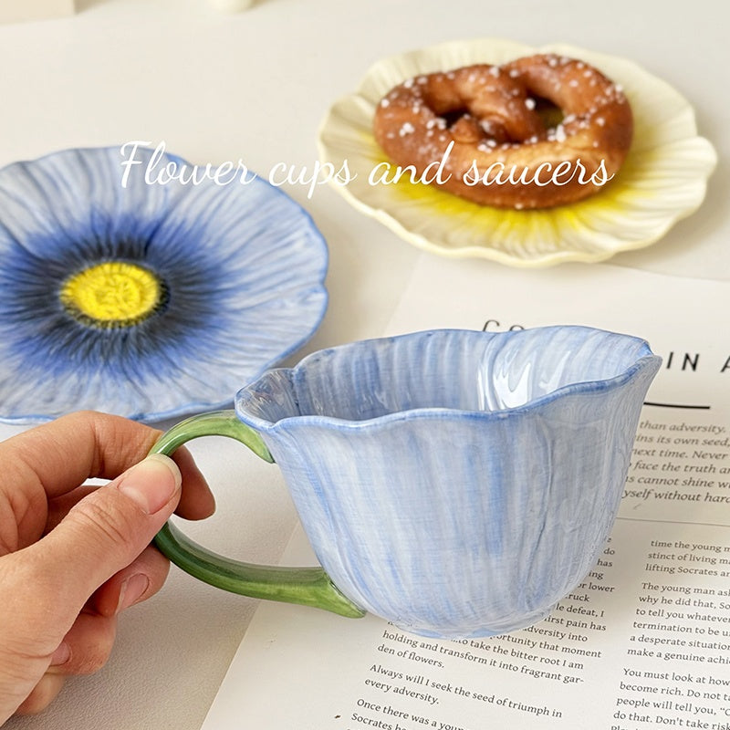 Stylish Ceramic Latte Cup Set for Women, Minimalist Design, High-Aesthetic Coffee Mug