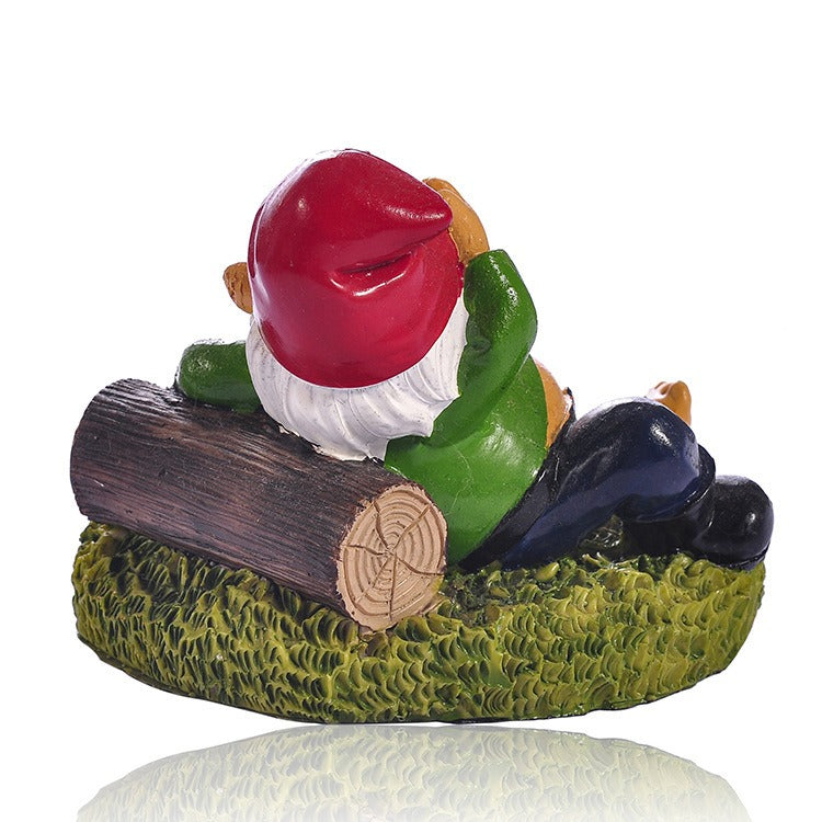 Lying Drinking Dwarf Resin Drunken Old Man Statue Trinket