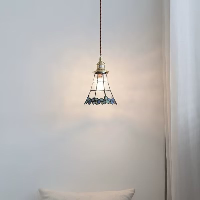 Handmade glass chandelier creative vintage bedside pendant light