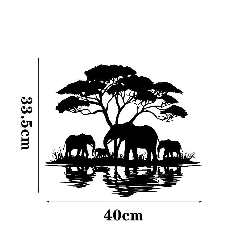 Metal Wall Art Iron Silhouette Wall Decor for Living Room and Bedroom Creative Home Mural Decorations - Velora Home Deco
