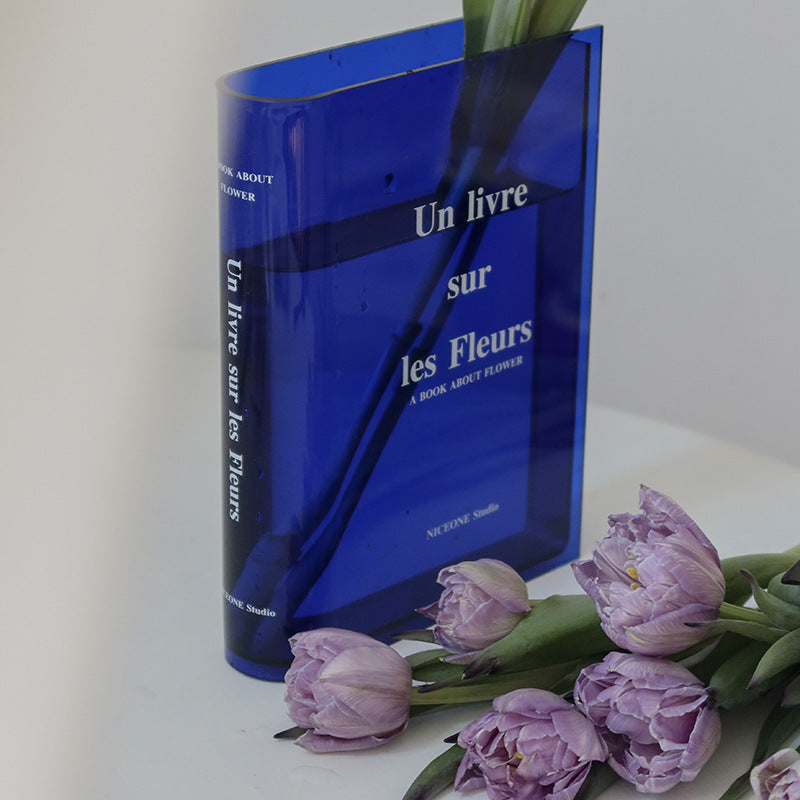 Books Acrylic Vase Flower Transparent Flowers Vase INS Home Decoration  Hydroponic Desktop Ornament