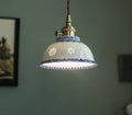 Blue and white translucent balcony ceramic chandelier