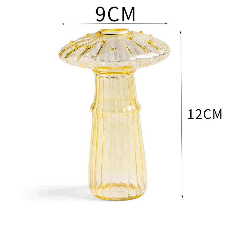 Glass Mushroom Vase Aromatherapy Vase Hydroponic Flower Arrangement Decoration Home Decoration Glass Creative Vase - Velora Home Deco