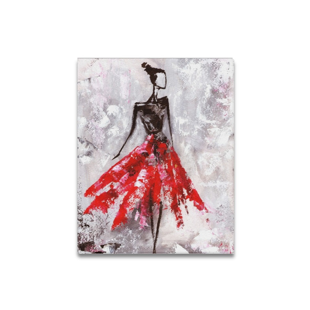 Red Dress Abstract Print 16x20 inch