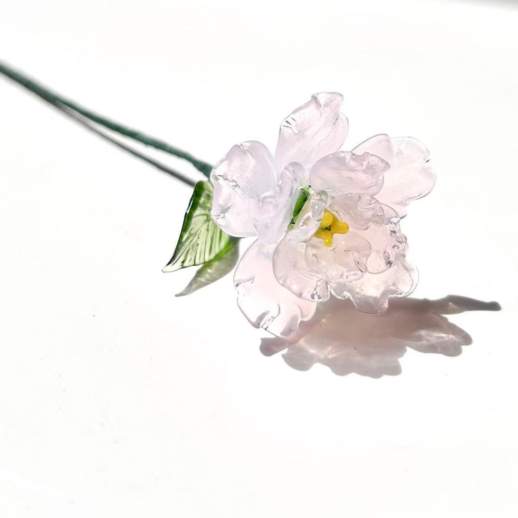Glass Birth Flower Iron Wire Flower Iron Wire Flower Simulation Desktop Ornament Vase