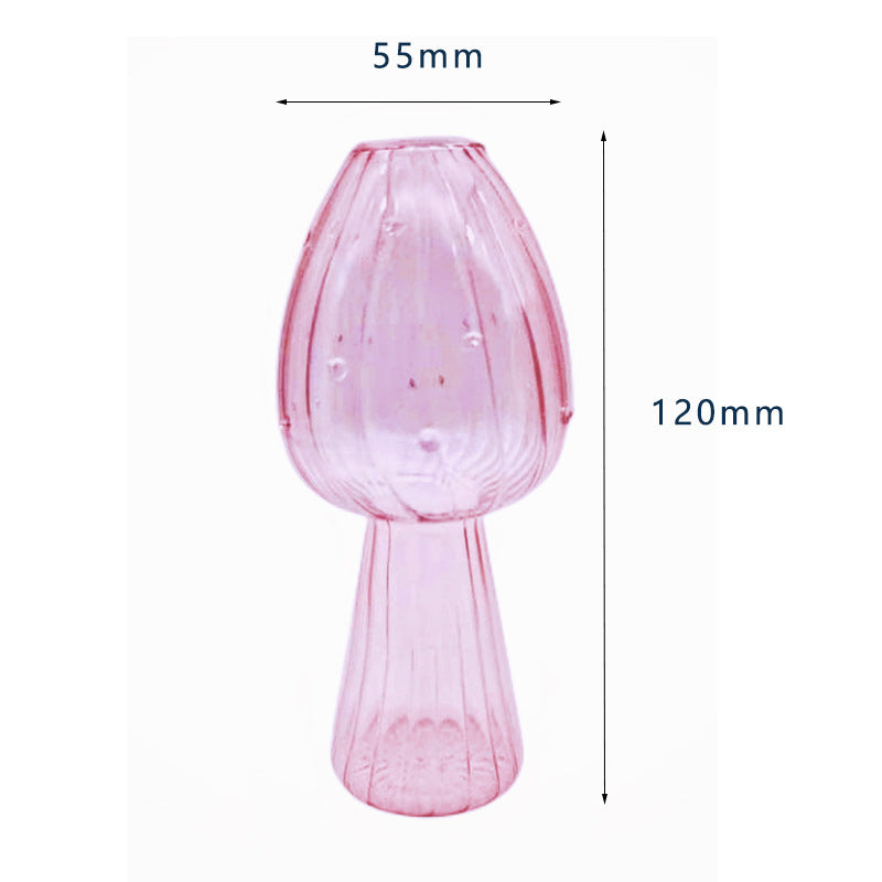 Glass Mushroom Vase Aromatherapy Vase Hydroponic Flower Arrangement Decoration Home Decoration Glass Creative Vase - Velora Home Deco