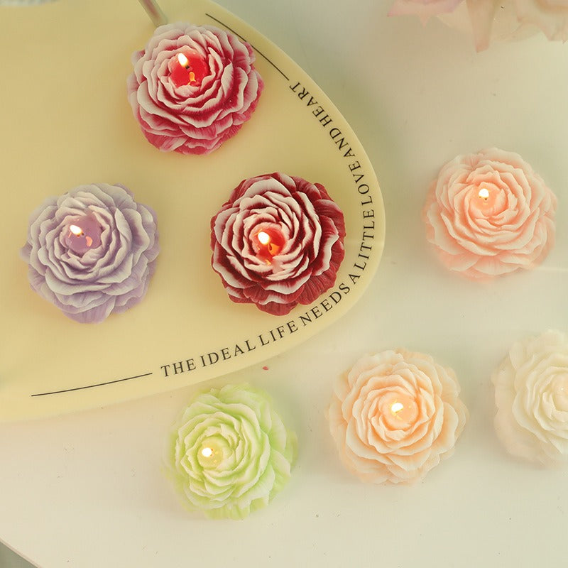 Pure handmade peony shaped aromatherapy candle wedding gift, birthday gift, banquet decoration