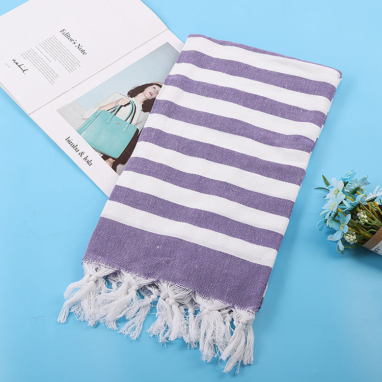 Turkish Beach Towel Striped Fringe Quick-Dry Large Size Cotton Bath Towel Multiple Styles Wholesale