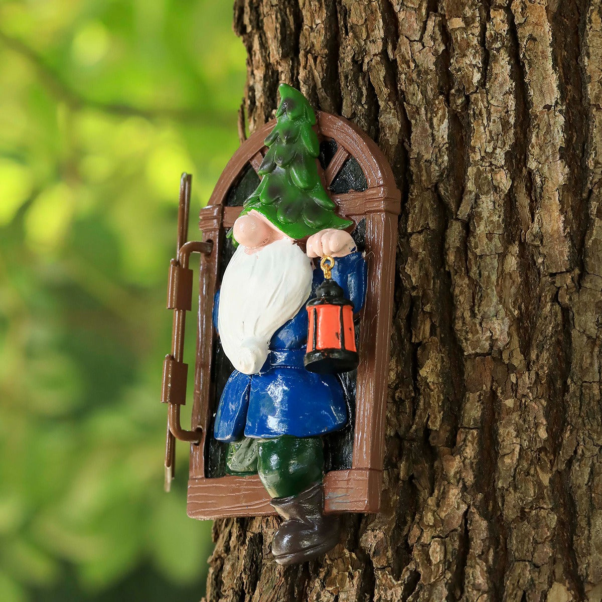 Personality Dwarf Elf Lantern Flipping Window Lawn Statue Resin Decoration