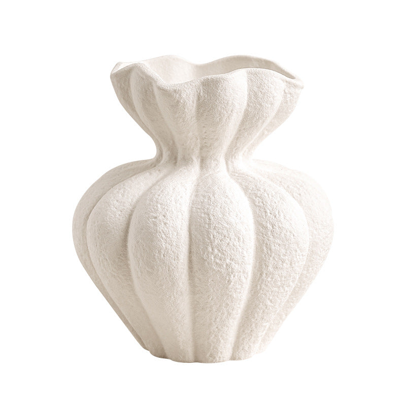 Wabi Sabi Vase White Ornament Living Room Desktop Home Vintage Art Decorative Flower Utensils