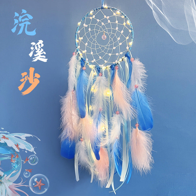 Dreamcatcher Wind Chime Handmade Decorative Gift for Girls, Whimsical and Ethereal Style, Creative Birthday Present