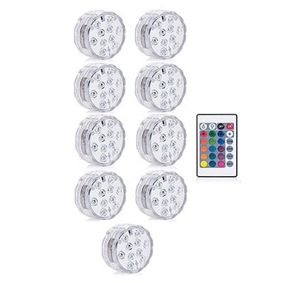 Lumières LED RGB Submersibles – Déco Vase & Jardin (x10)