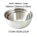 Golden mixing bowls for cooking, baking, noodles, and salads.