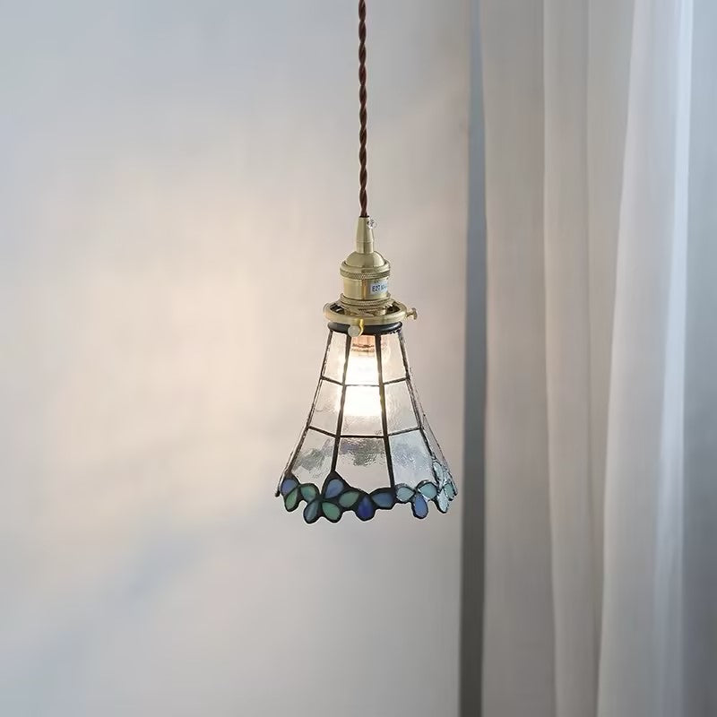 Handmade glass chandelier creative vintage bedside pendant light