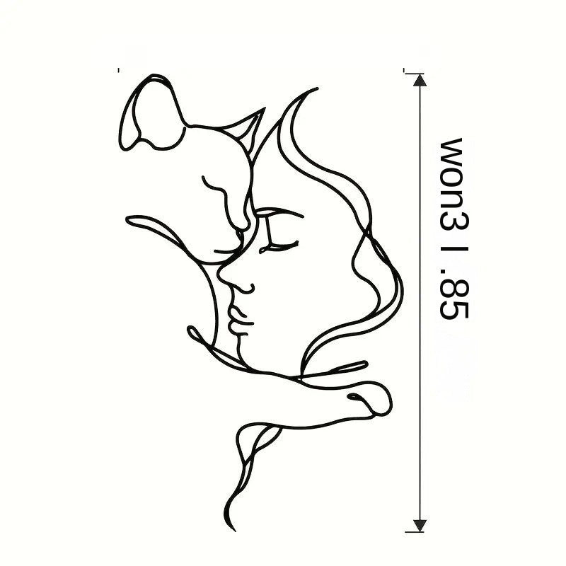 Metal Wall Art Iron Silhouette Wall Decor for Living Room and Bedroom Creative Home Mural Decorations - Velora Home Deco