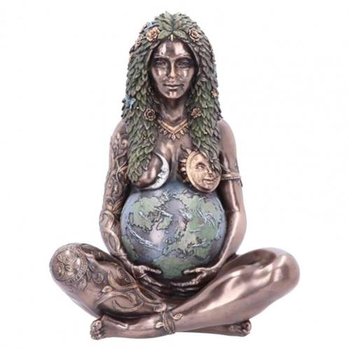 15cm Gaia Statue Earth Mother Shape Polished Resin Anti-deform Resin Statue for Home and Garden Decorative Figurine