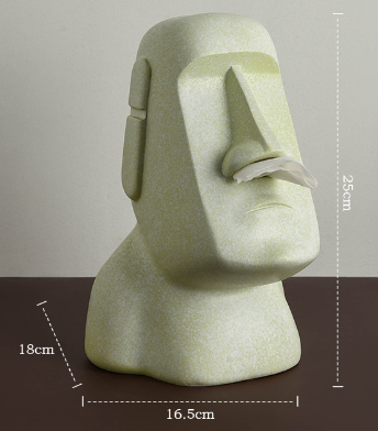 Moai Statue Island Statue Stone Paper Towel Drawing Paper Towel Tube Napkin Storage Mouth Paper Towel Box - Velora Home Deco