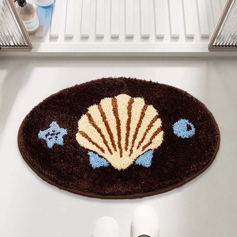 Plush toilet bathroom door anti slip imitation cashmere carpet bathroom floor mat
