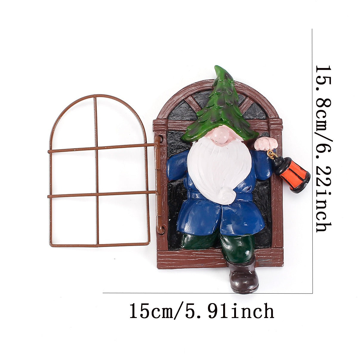 Personality Dwarf Elf Lantern Flipping Window Lawn Statue Resin Decoration