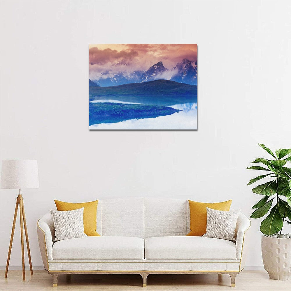 Tranquil Mountain and Lake Landscape 20x16 inch