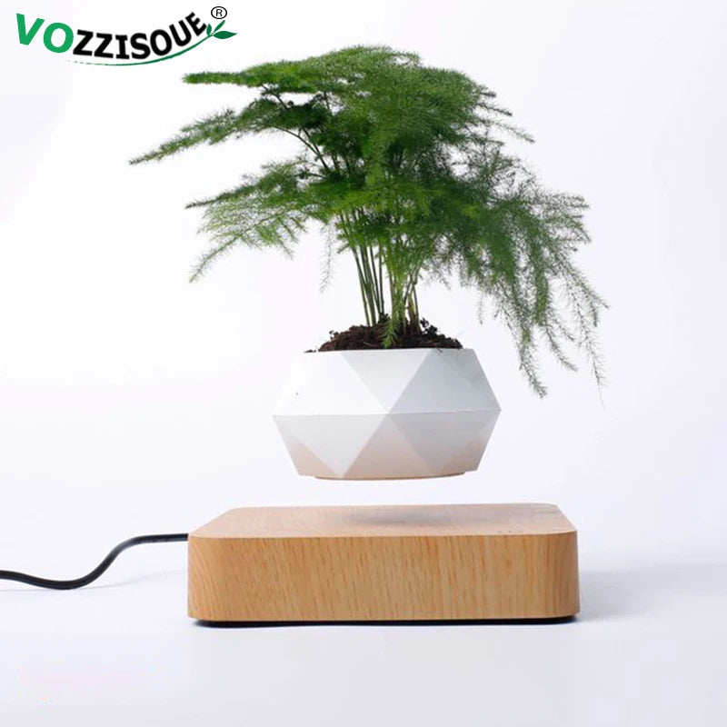 Hot Sale Levitating Air Bonsai Pot Rotation Planters Magnetic Levitation Suspension Flower Floating Pot Potted Plant Desk Decor - Velora Home Deco