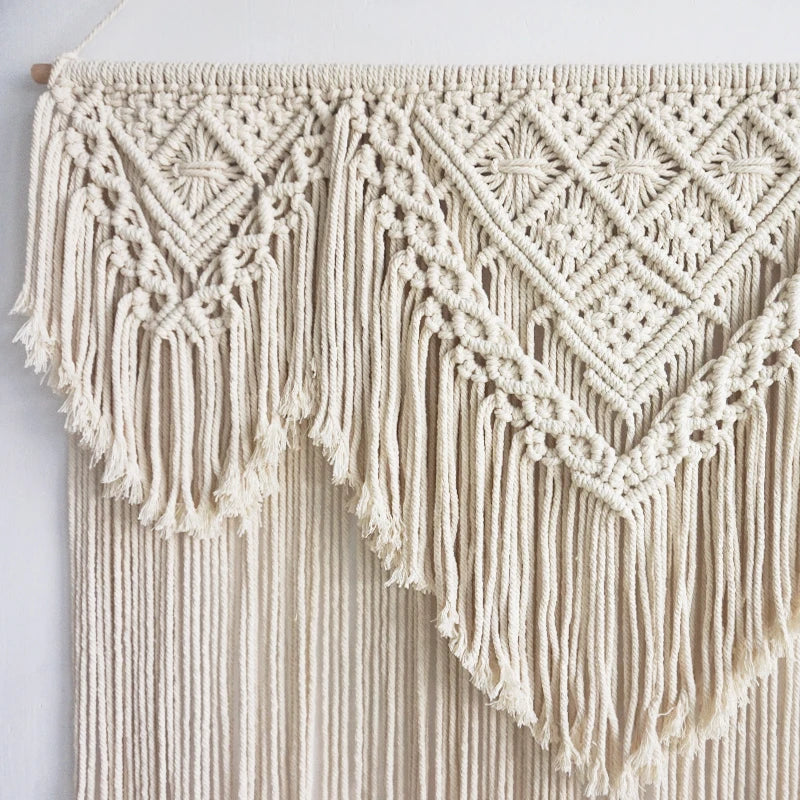 Large Bohemian Tapestry Wall Hanging Chic Art Bedroom Boho Home Decor Sofa Background Elegant Handmade Woven Macrame Tapestry - Velora Home Deco