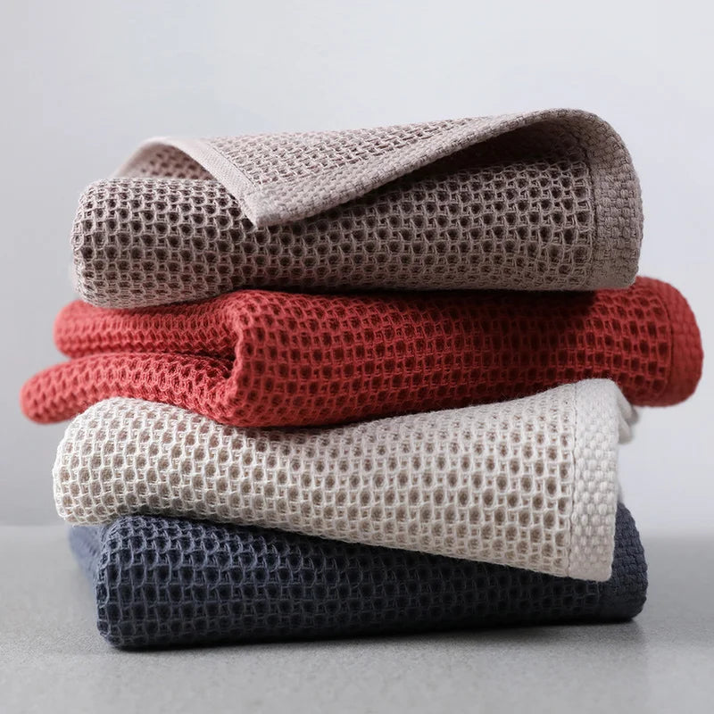 Cotton Hand Towels for Adults Plaid Hand Towel Face Care Magic Bathroom Sport Waffle Towel - Velora Home Deco