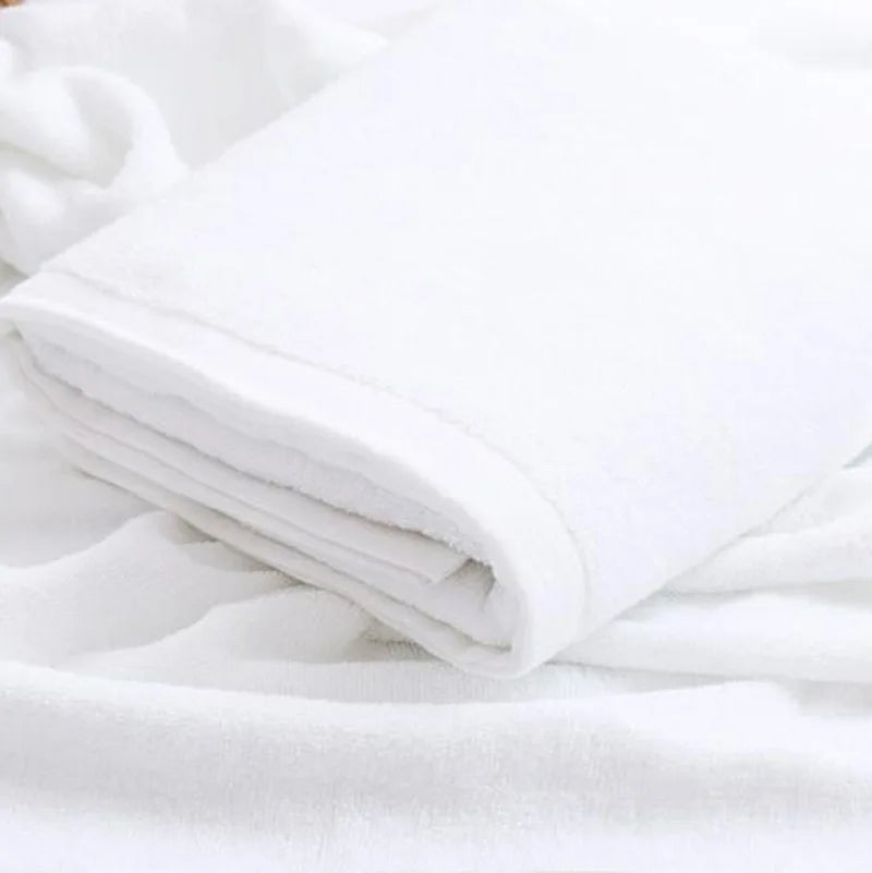 Large Hotel White Cotton Bath Towel for Adults SPA Sauna Beauty Salon Towels Bedspread Bathroom Beach Towel 6 sizes - Velora Home Deco