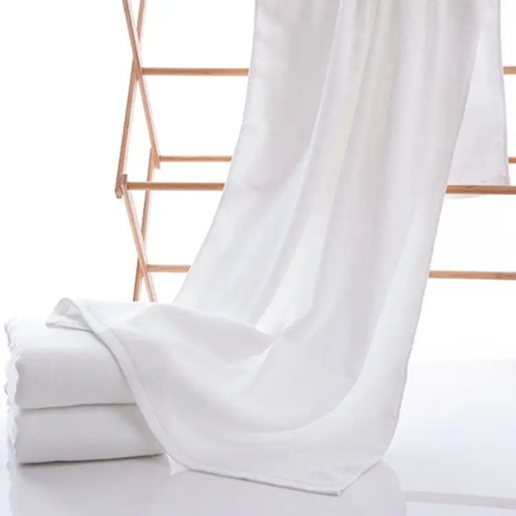 Large Hotel White Cotton Bath Towel for Adults SPA Sauna Beauty Salon Towels Bedspread Bathroom Beach Towel 6 sizes - Velora Home Deco