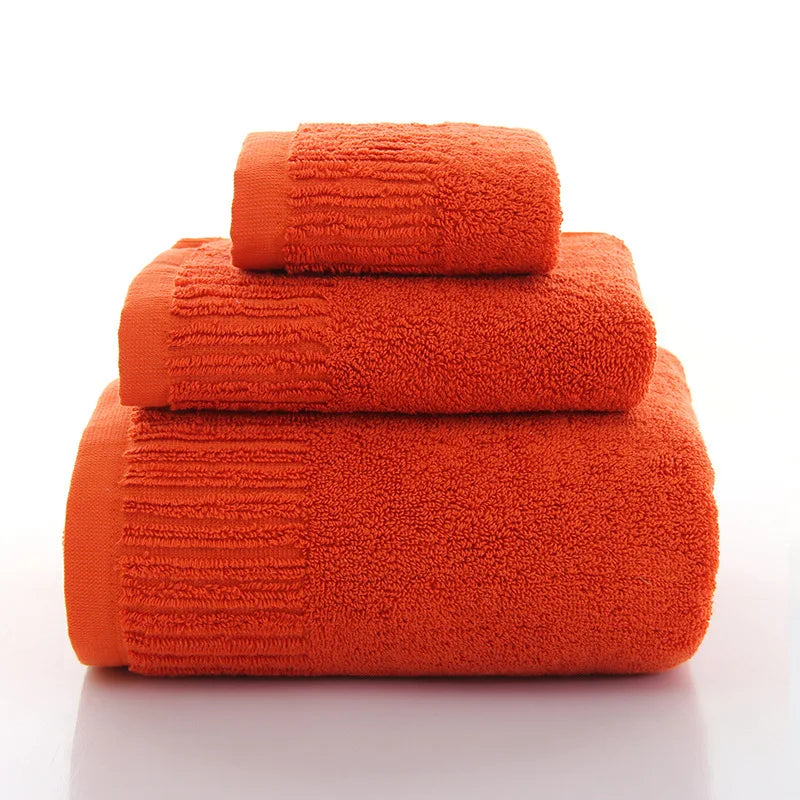 Cotton Thicken bath towel set hand towel face towel and bath towels for adults 10 colors  100% cotton - Velora Home Deco