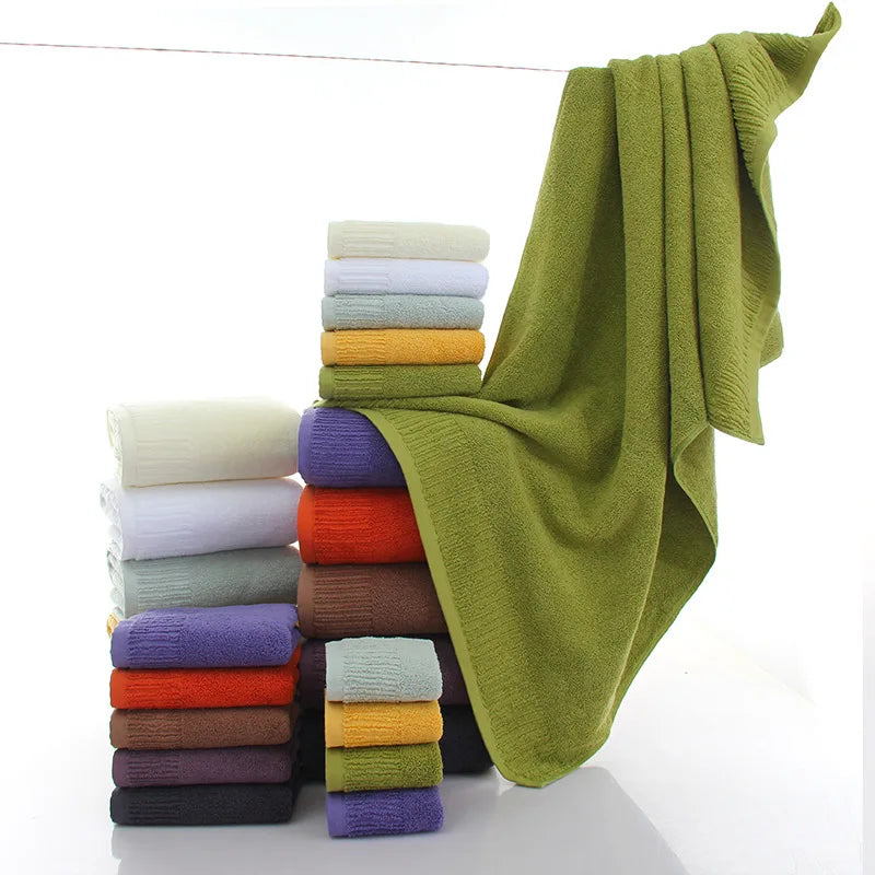 Cotton Thicken bath towel set hand towel face towel and bath towels for adults 10 colors  100% cotton - Velora Home Deco