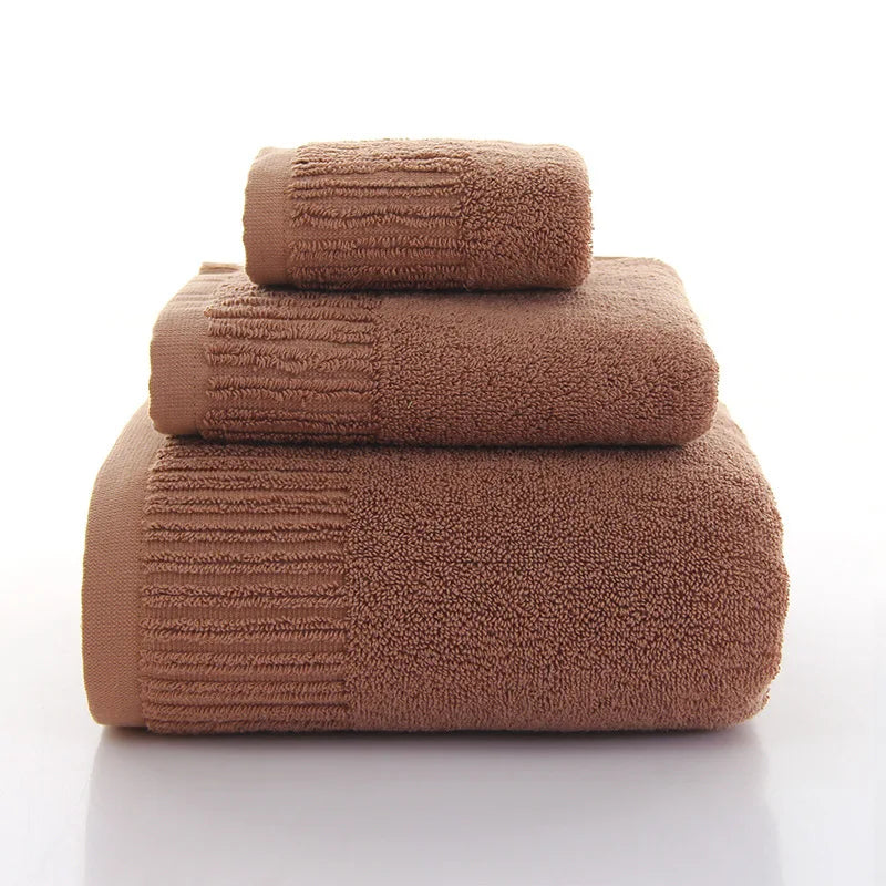 Cotton Thicken bath towel set hand towel face towel and bath towels for adults 10 colors  100% cotton - Velora Home Deco