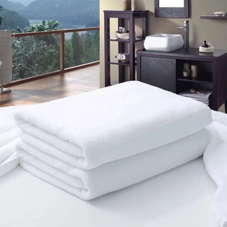 Large Hotel White Cotton Bath Towel for Adults SPA Sauna Beauty Salon Towels Bedspread Bathroom Beach Towel 6 sizes - Velora Home Deco