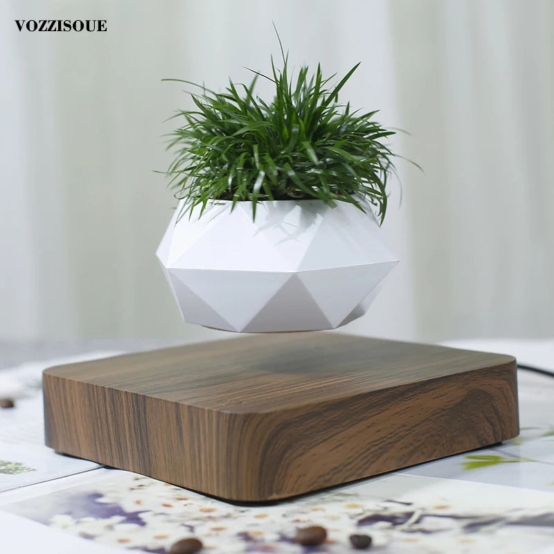 Hot Sale Levitating Air Bonsai Pot Rotation Planters Magnetic Levitation Suspension Flower Floating Pot Potted Plant Desk Decor - Velora Home Deco